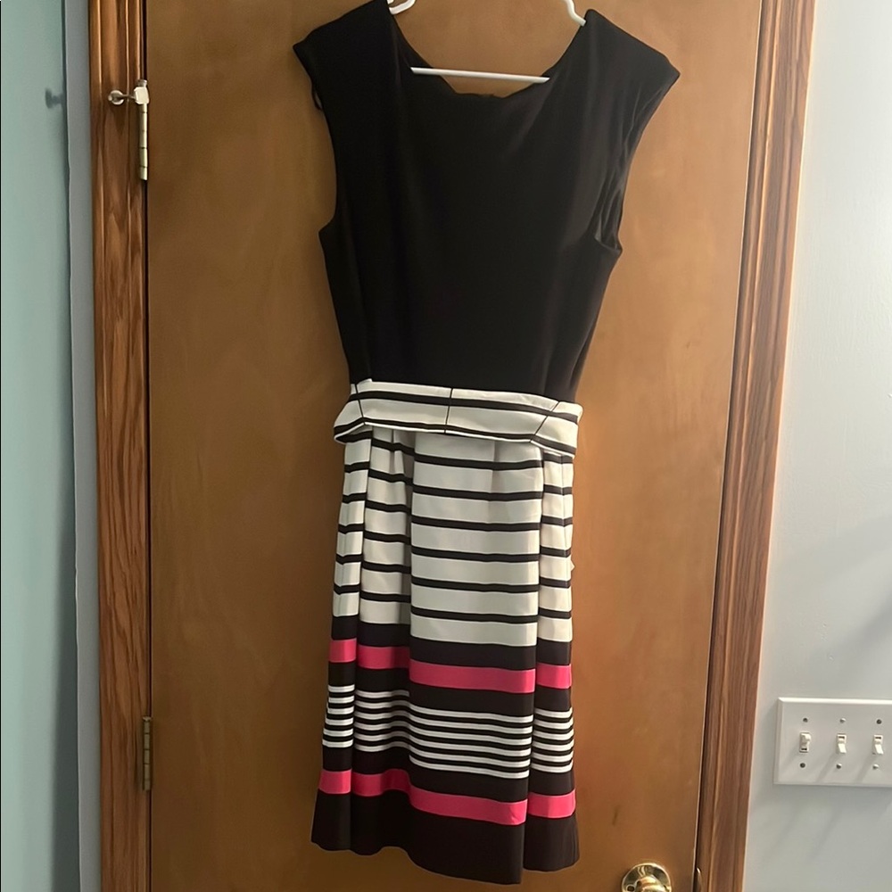 Christopher & Banks black/white/pink dress NEW